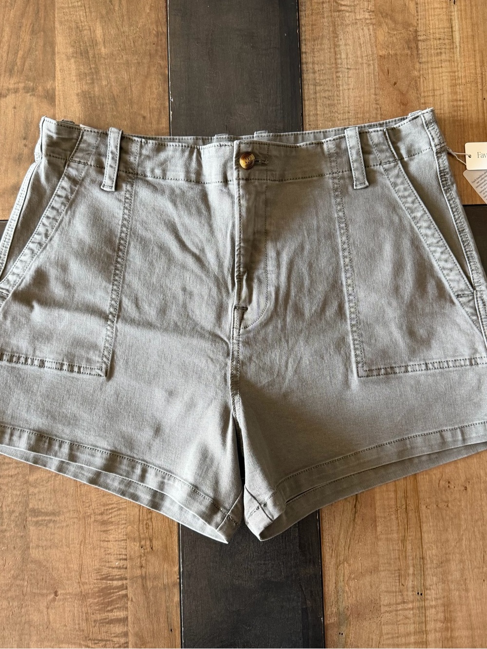 Favorite Daughter The Caroline High Waist Utility Denim Shorts